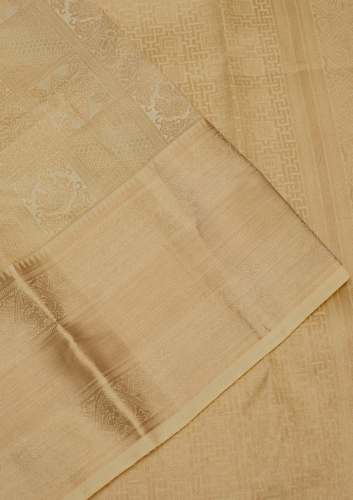 Beige Zariwork Pure Silk Saree