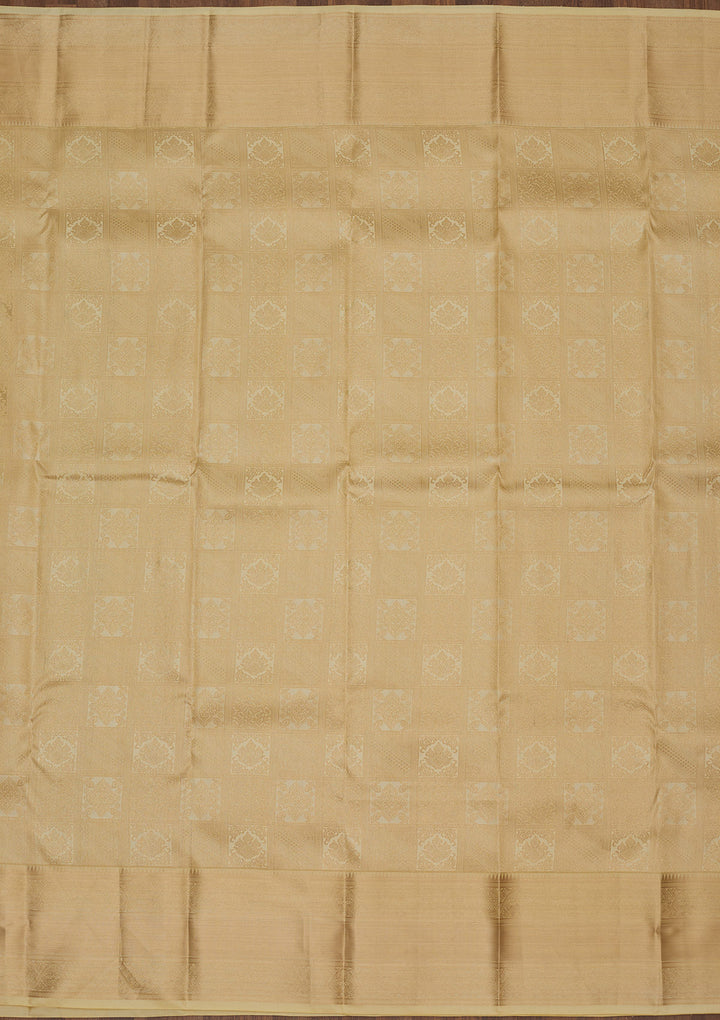 Beige Zariwork Pure Silk Saree