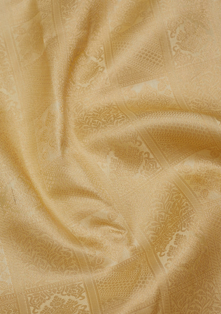 Beige Zariwork Pure Silk Saree