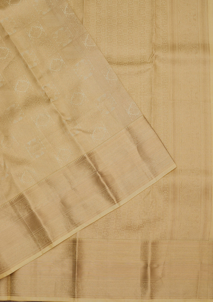 Beige Zariwork Pure Silk Saree