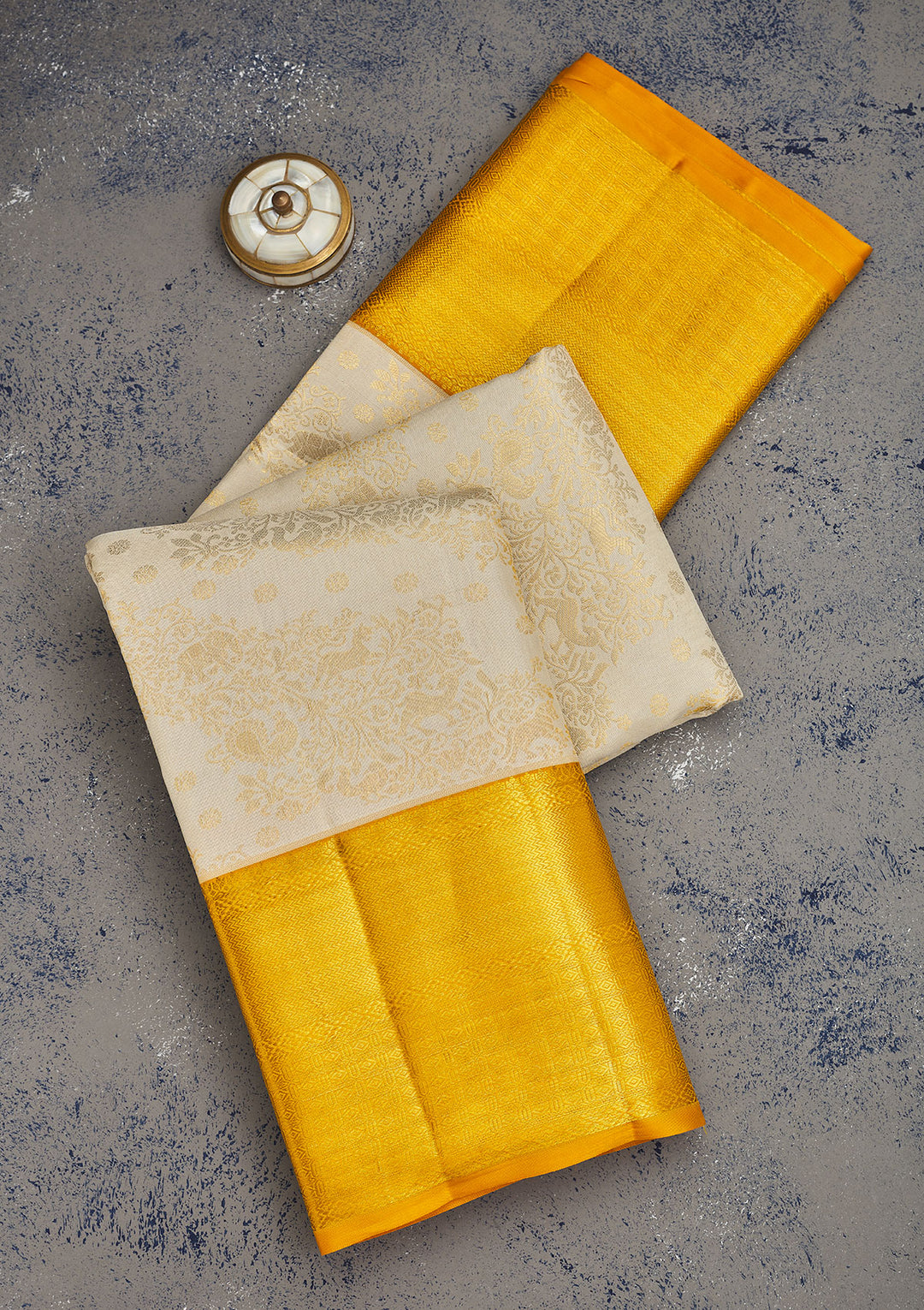 Beige Zariwork Pure Silk Saree