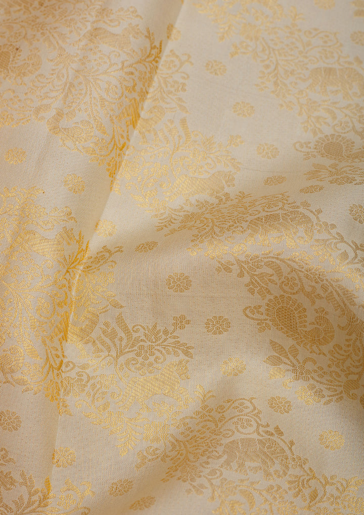 Beige Zariwork Pure Silk Saree