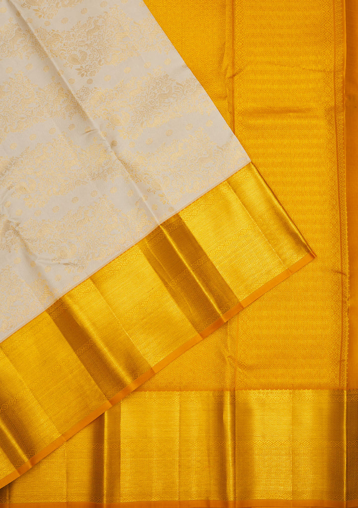 Beige Zariwork Pure Silk Saree
