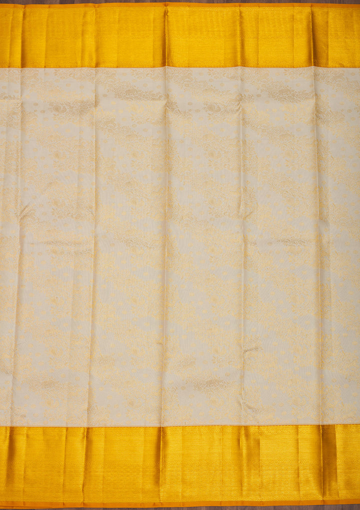 Beige Zariwork Pure Silk Saree