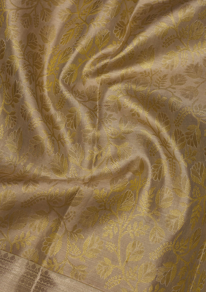 Beige Zariwork Pure Silk Saree
