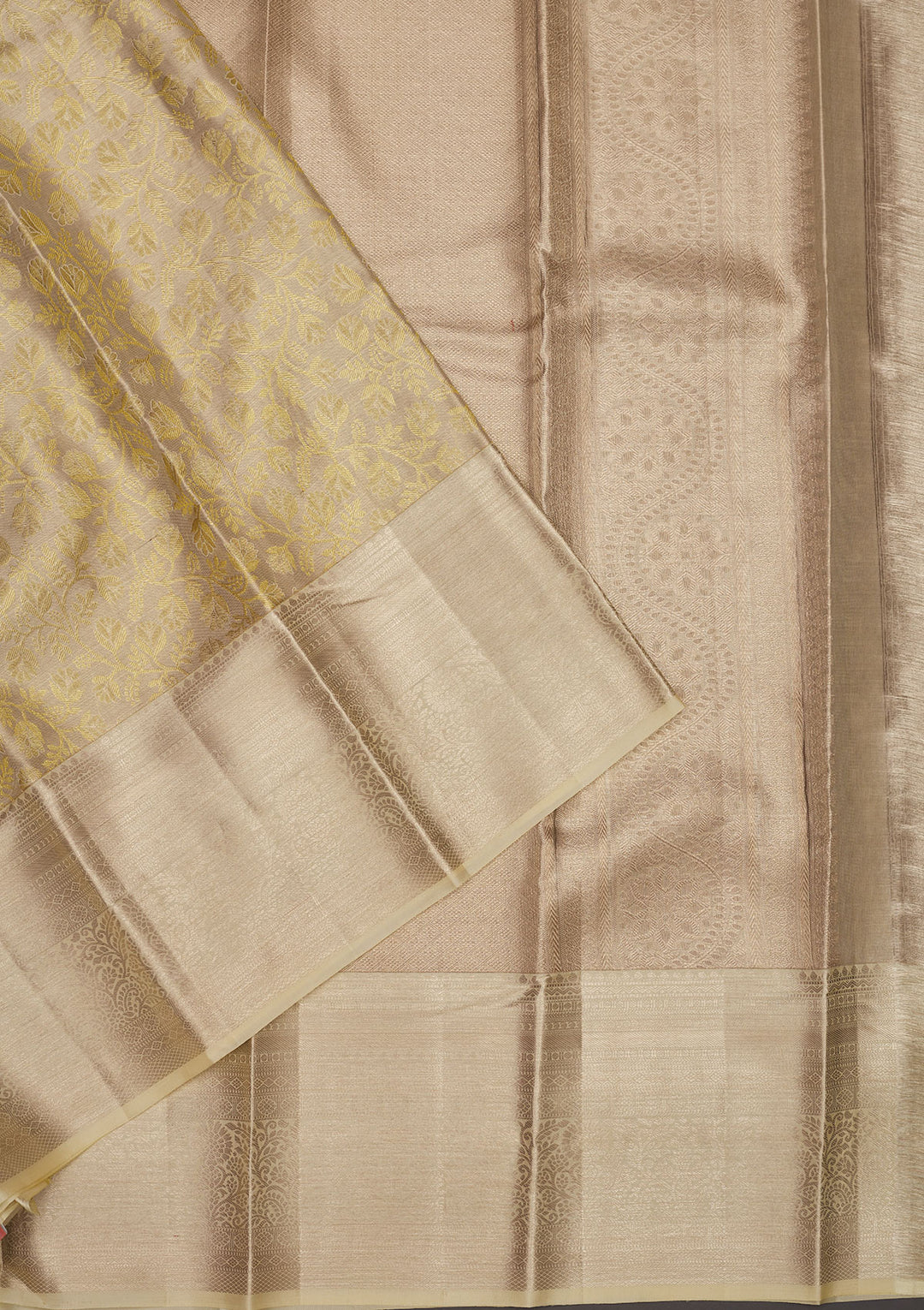 Beige Zariwork Pure Silk Saree