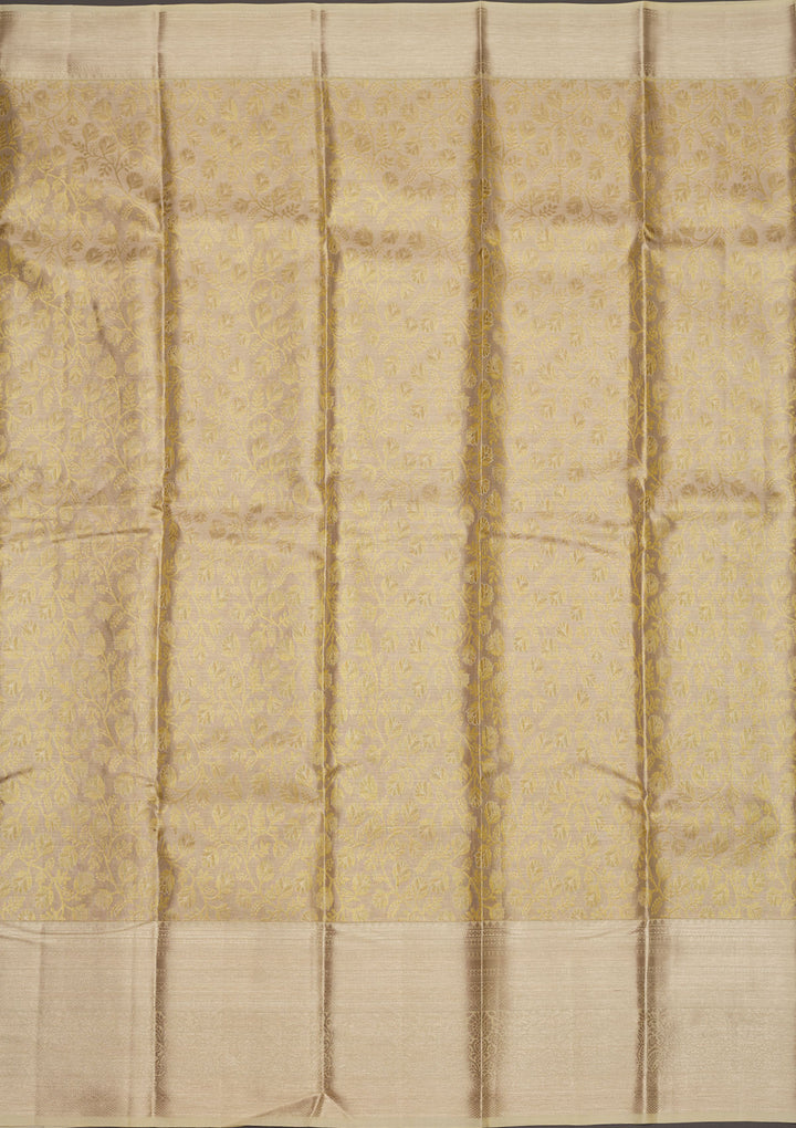 Beige Zariwork Pure Silk Saree