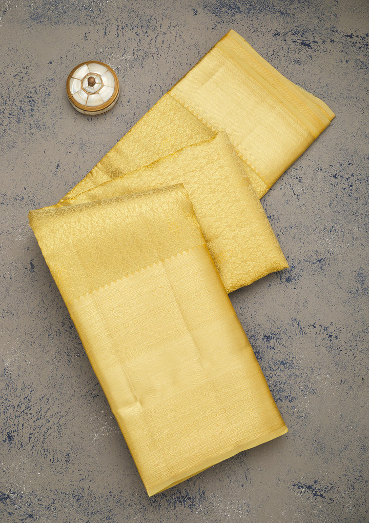 Beige Zariwork Pure Silk Saree