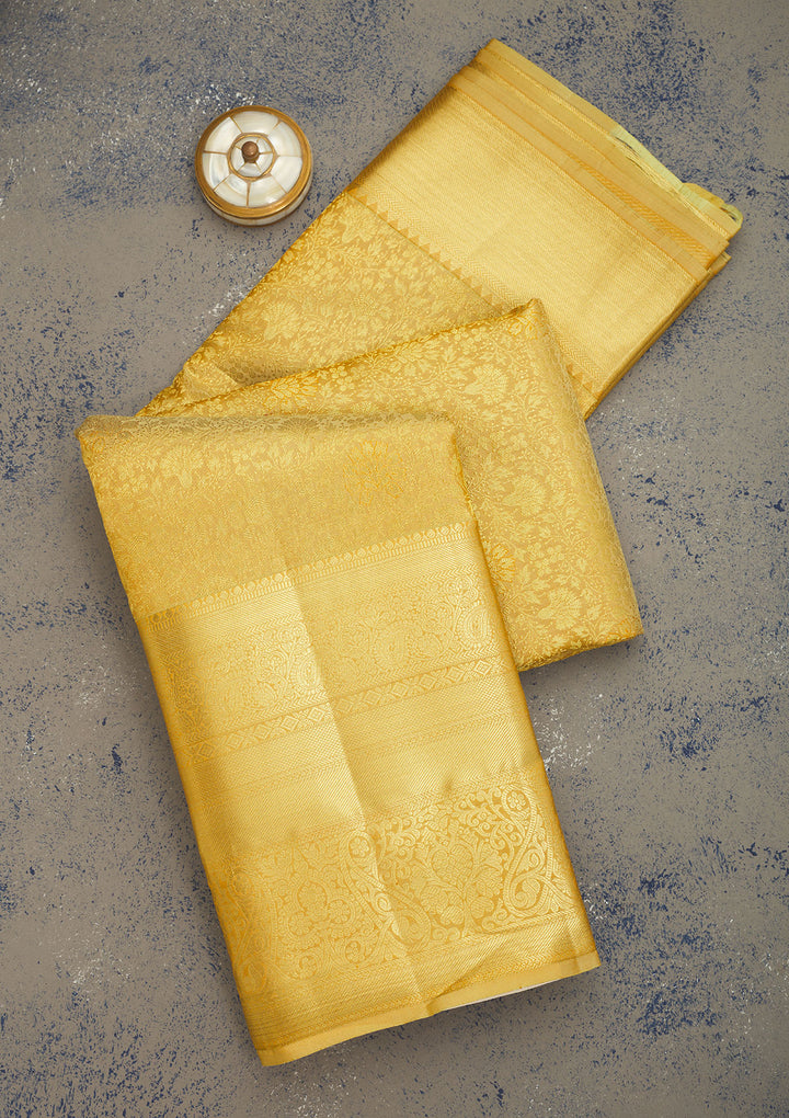 Beige Zariwork Pure Silk Saree