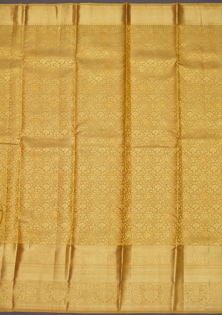 Beige Zariwork Pure Silk Saree