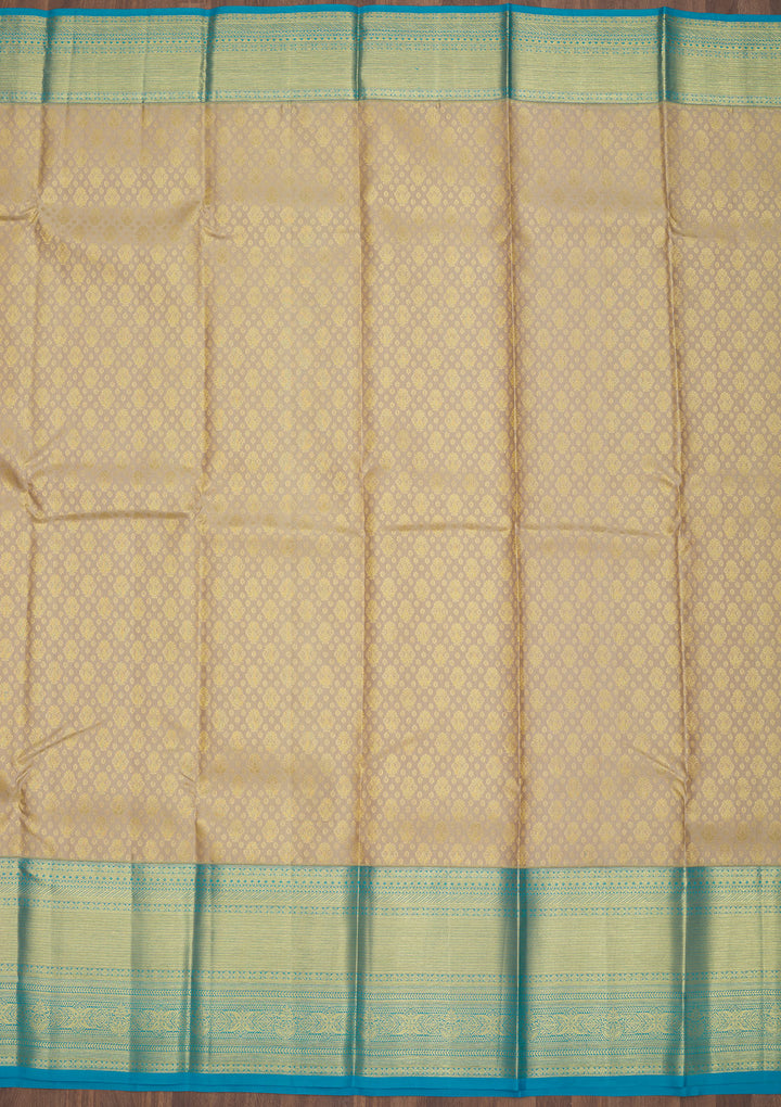 Beige Zariwork Pure Silk Saree