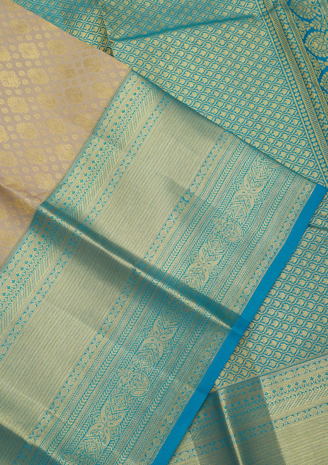 Beige Zariwork Pure Silk Saree