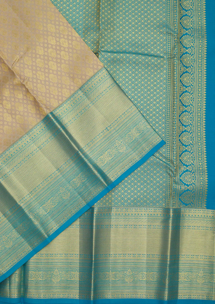 Beige Zariwork Pure Silk Saree