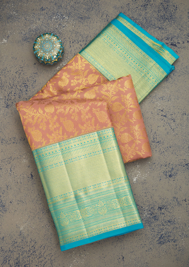 Beige Zariwork Pure Silk Saree