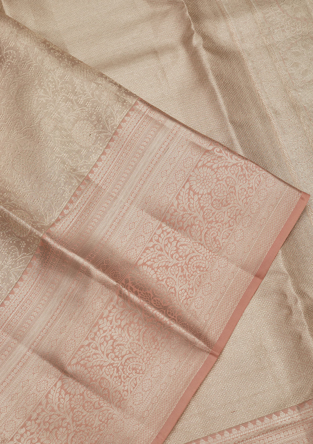 Beige Zariwork Pure Silk Saree