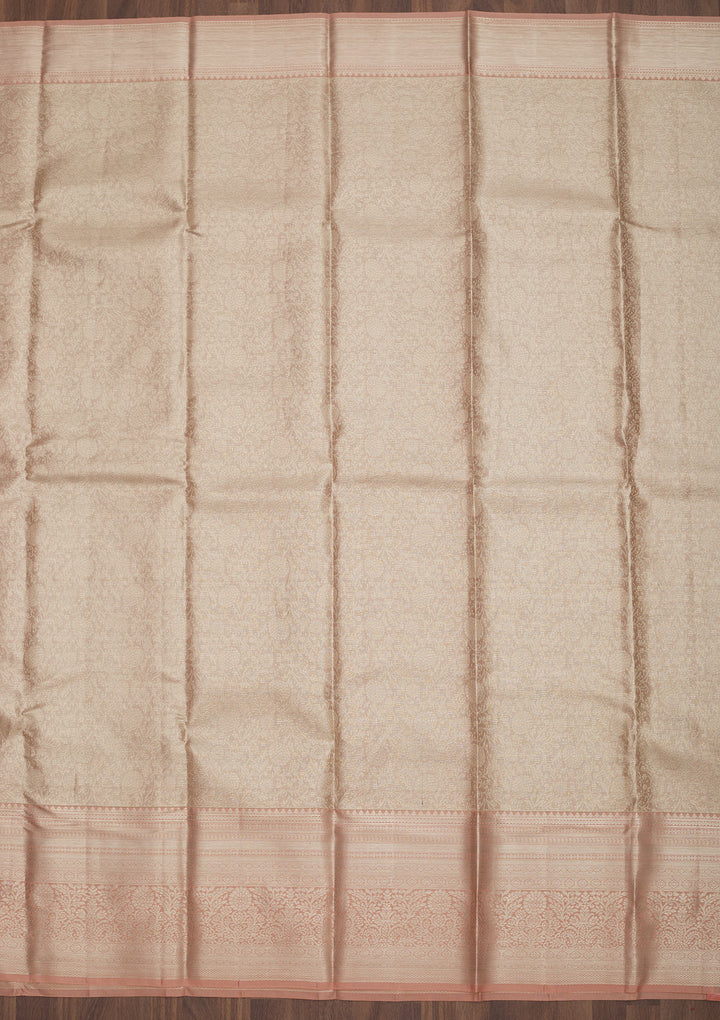 Beige Zariwork Pure Silk Saree