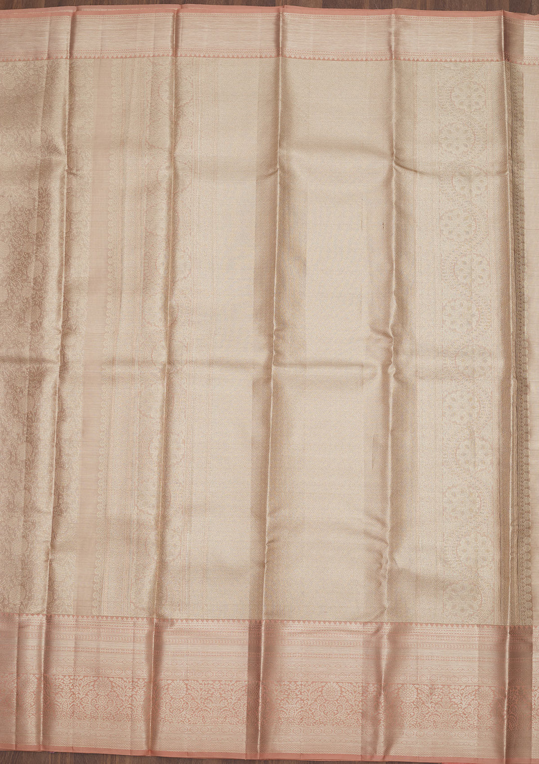 Beige Zariwork Pure Silk Saree