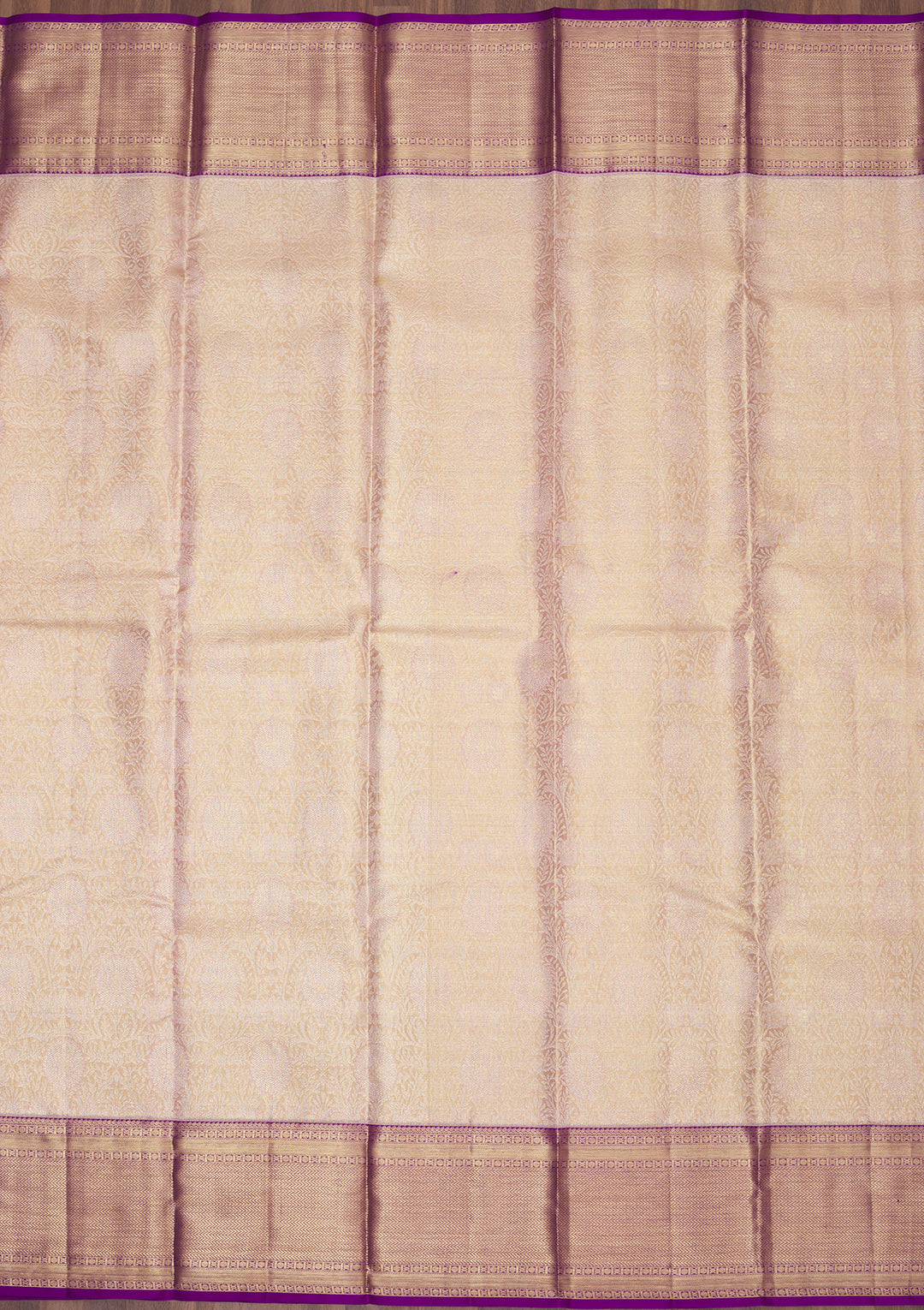 Beige Zariwork Pure Silk Saree