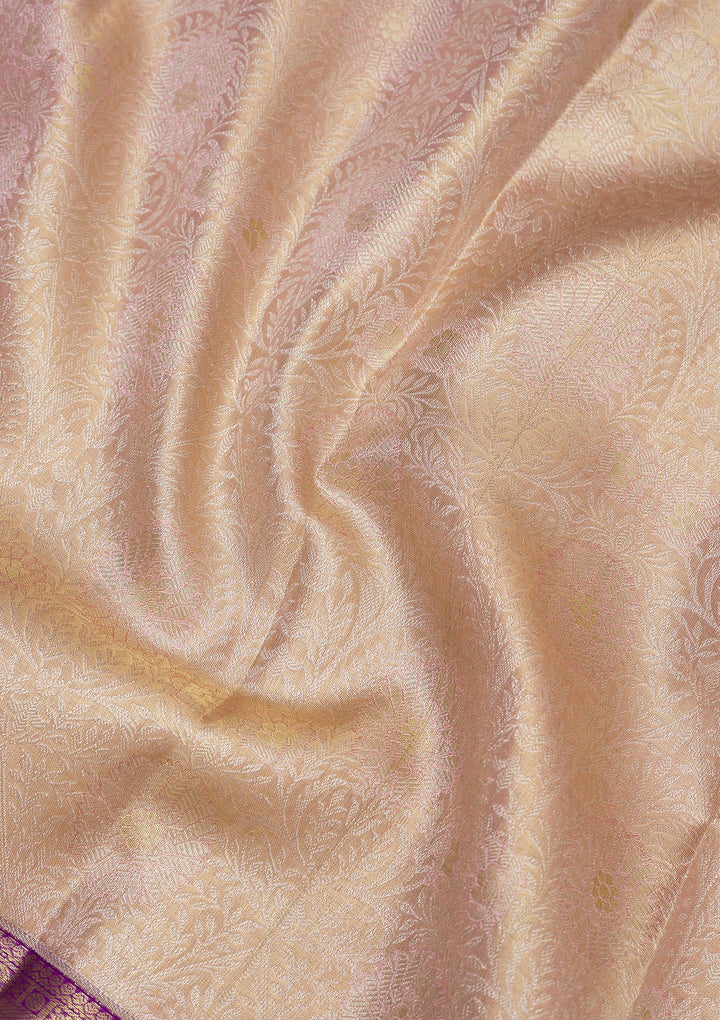 Beige Zariwork Pure Silk Saree