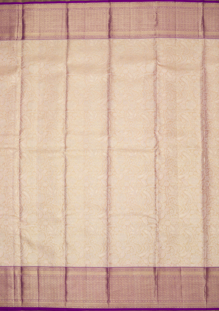 Beige Zariwork Pure Silk Saree