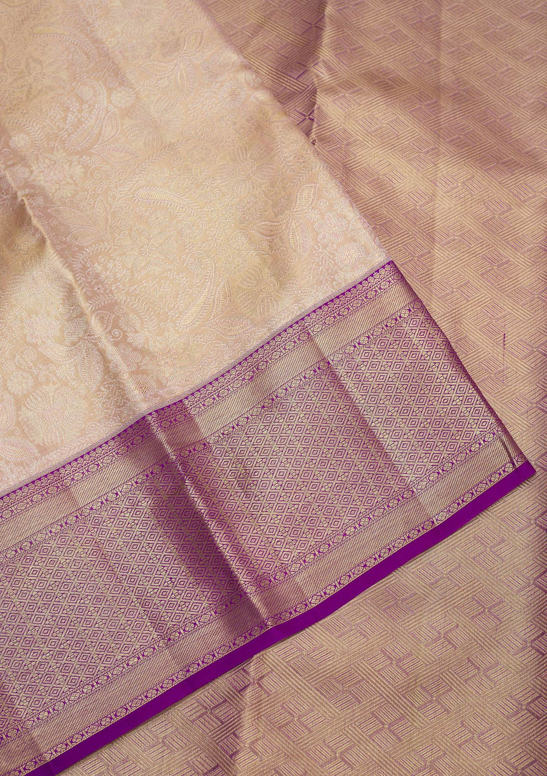 Beige Zariwork Pure Silk Saree