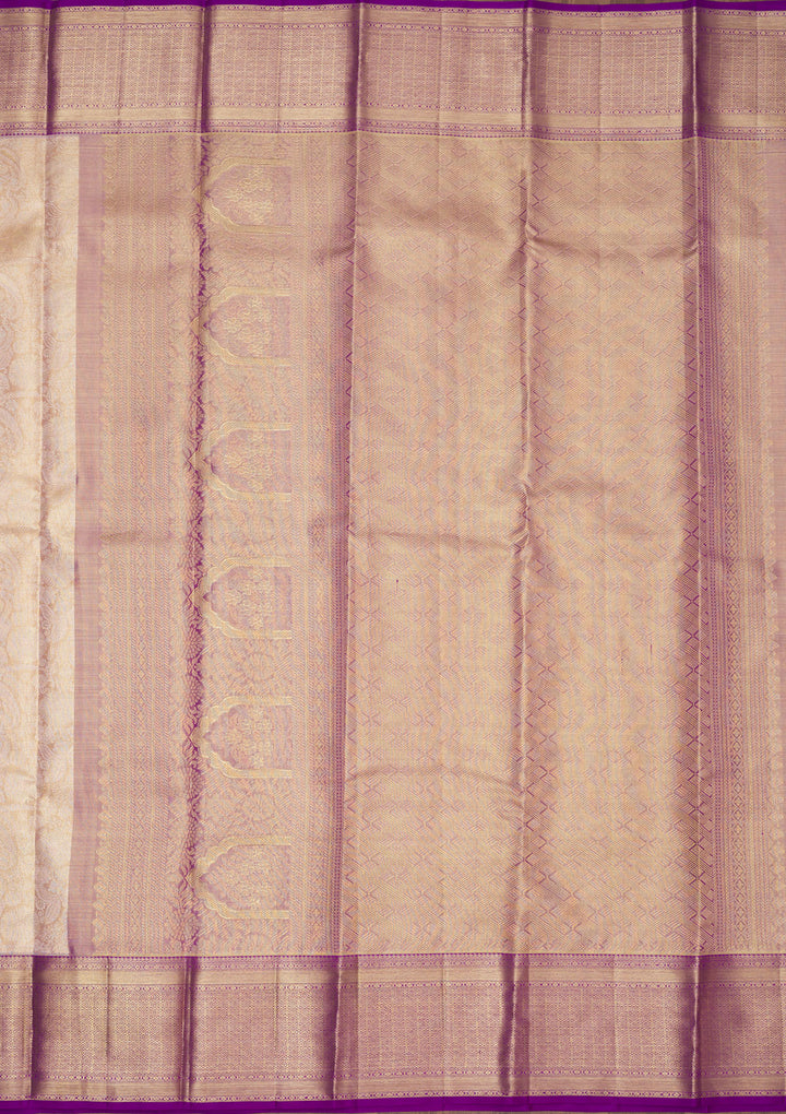Beige Zariwork Pure Silk Saree