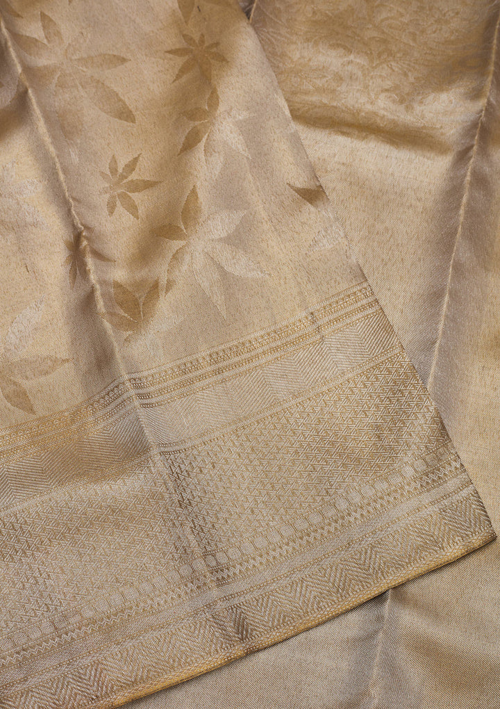 Beige Zariwork Pure Silk Saree