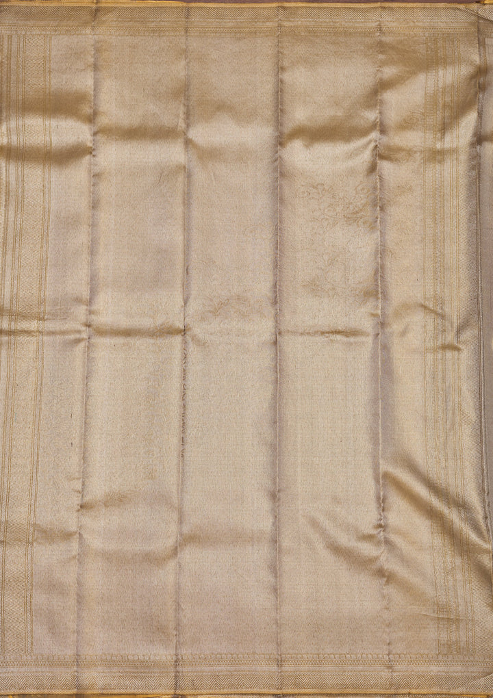 Beige Zariwork Pure Silk Saree