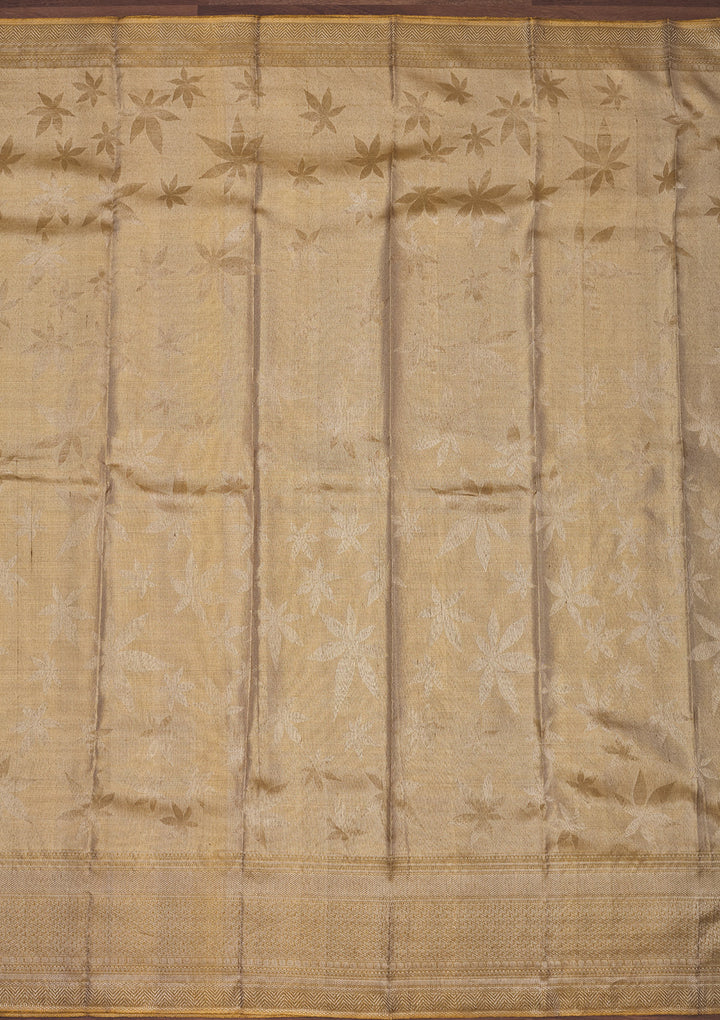 Beige Zariwork Pure Silk Saree
