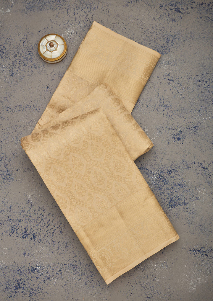 Beige Zariwork Pure Silk Saree