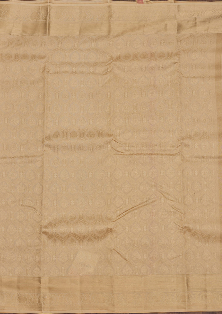 Beige Zariwork Pure Silk Saree