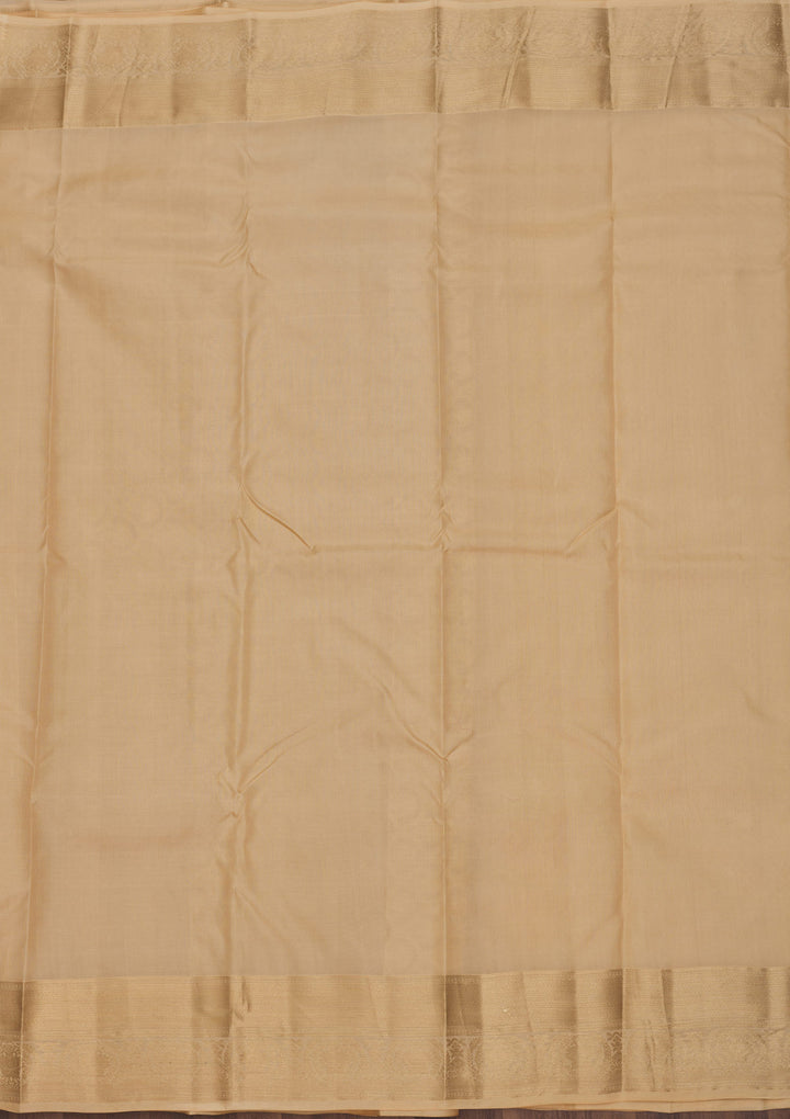 Beige Zariwork Pure Silk Saree
