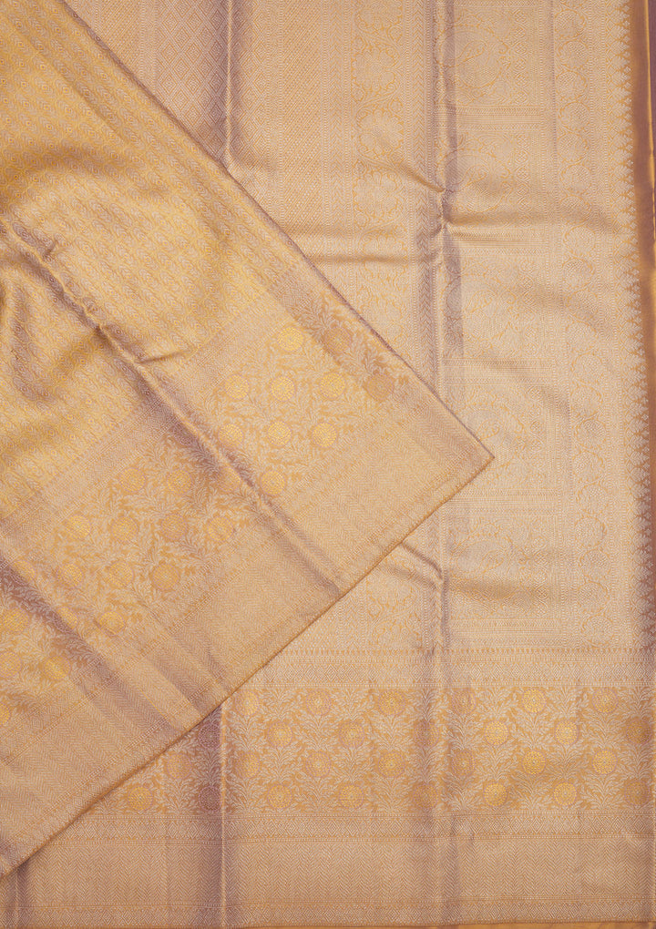 Beige Zariwork Pure Silk Saree