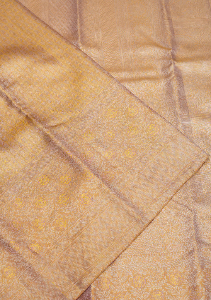 Beige Zariwork Pure Silk Saree