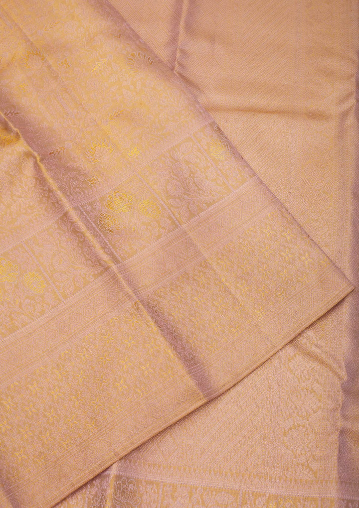 Beige Zariwork Pure Silk Saree
