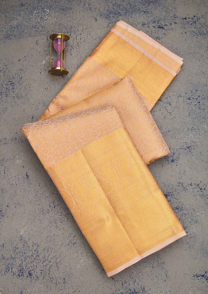 Beige Zariwork Pure Silk Saree