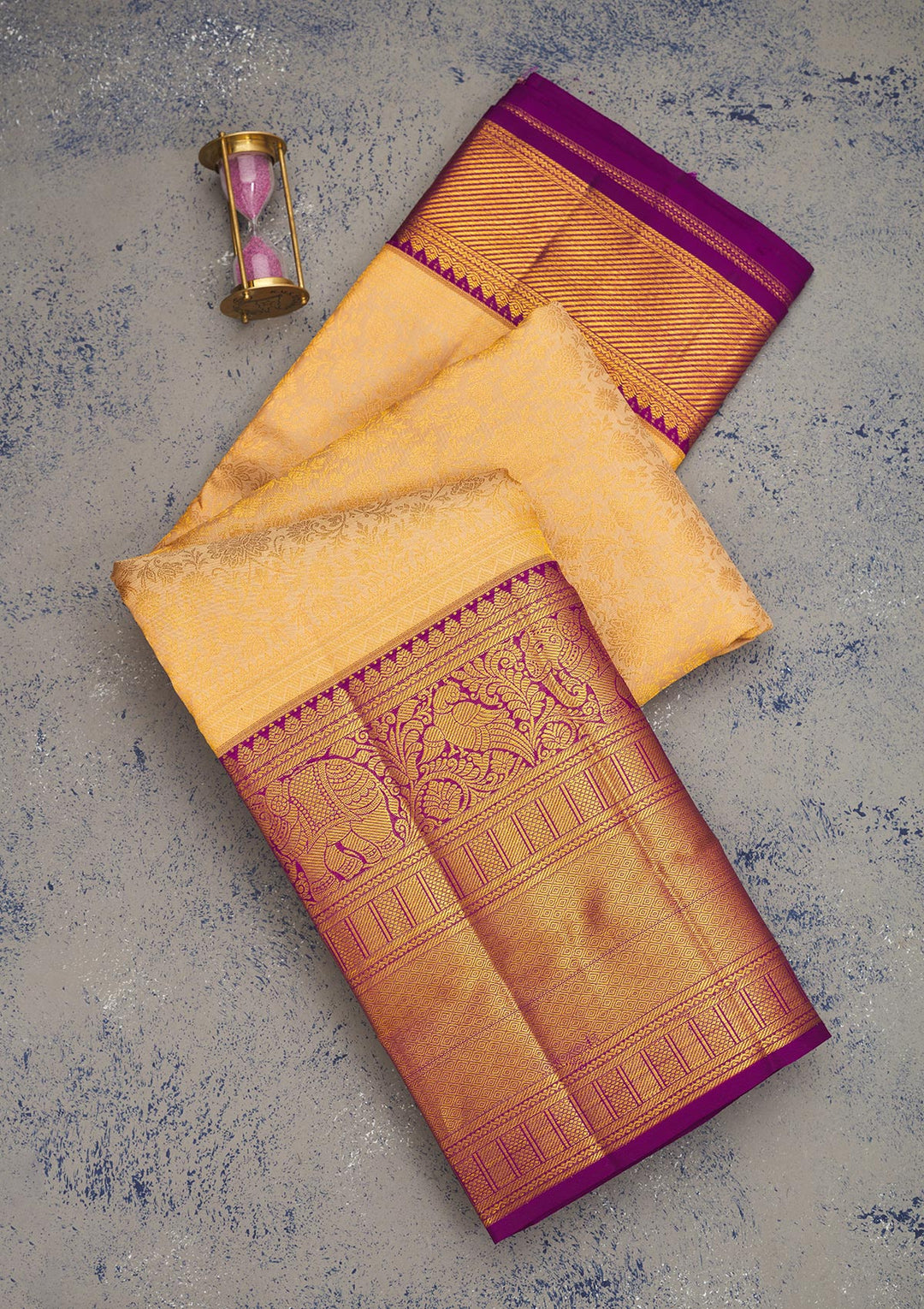 Beige Zariwork Pure Silk Saree