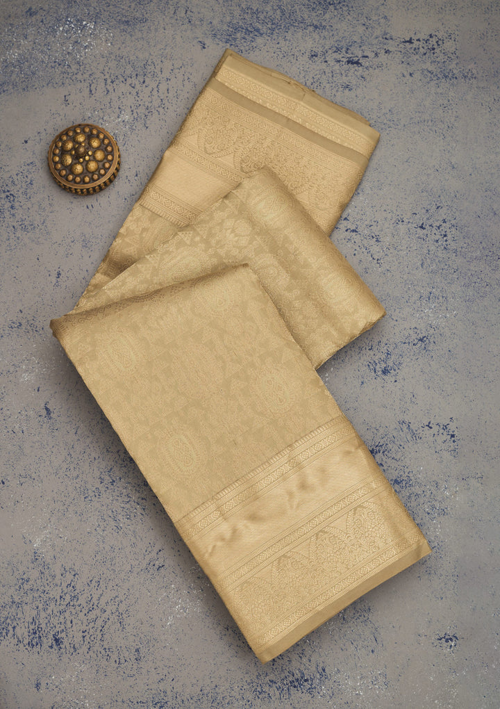 Beige Zariwork Pure Silk Saree