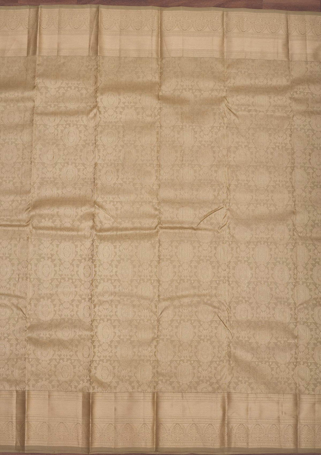 Beige Zariwork Pure Silk Saree