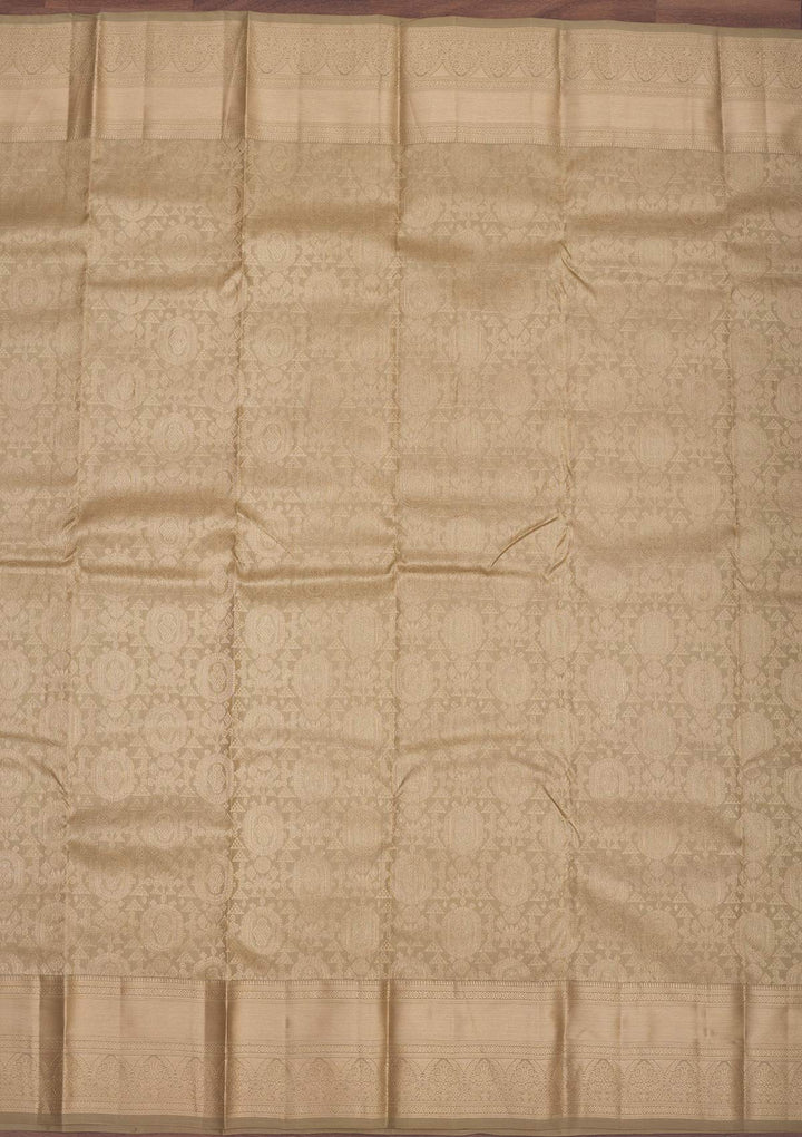 Beige Zariwork Pure Silk Saree