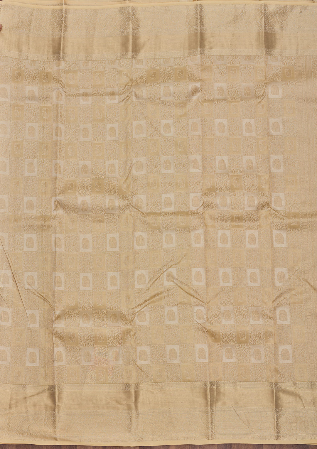 Beige Zariwork Pure Silk Saree