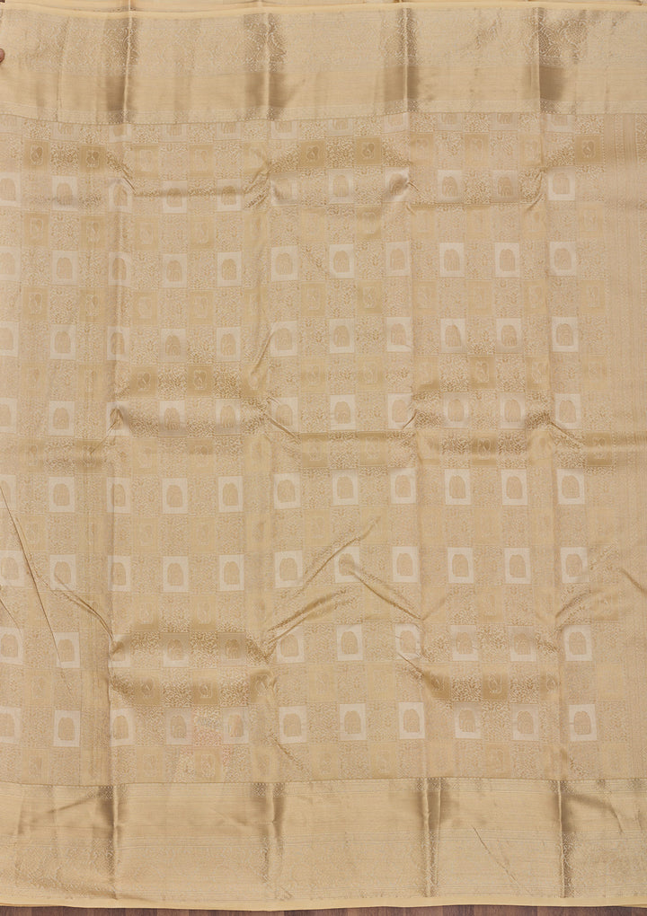 Beige Zariwork Pure Silk Saree