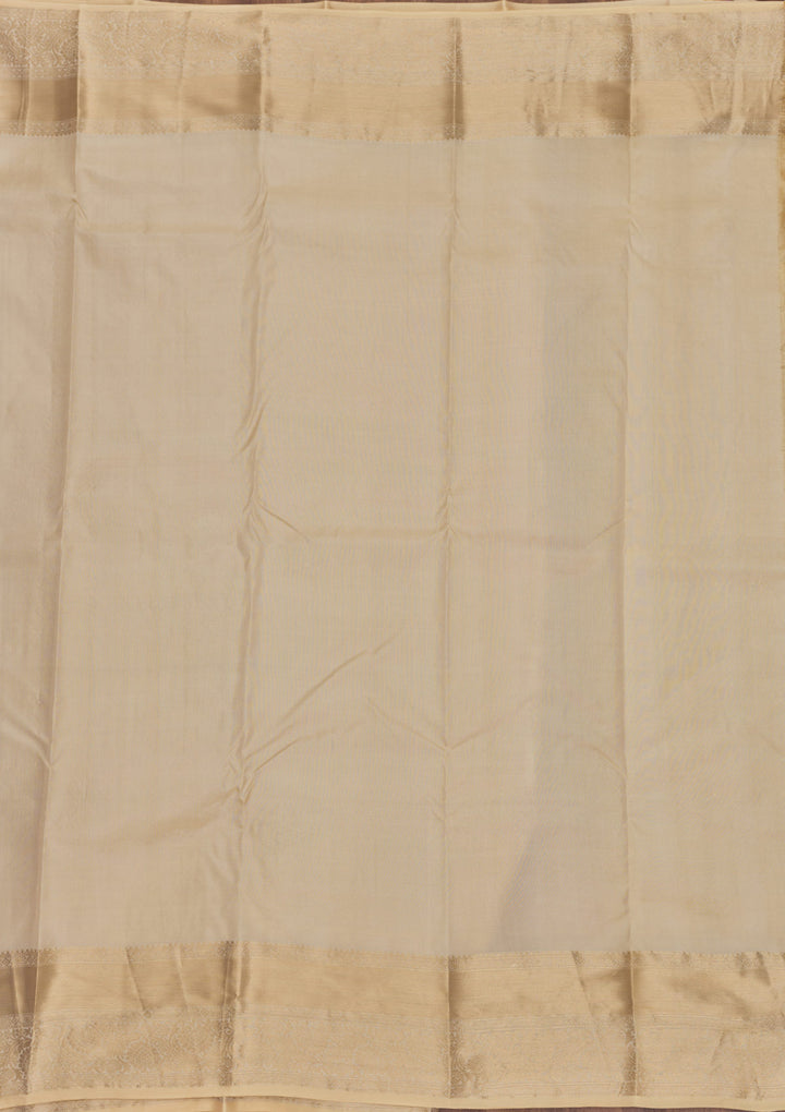 Beige Zariwork Pure Silk Saree