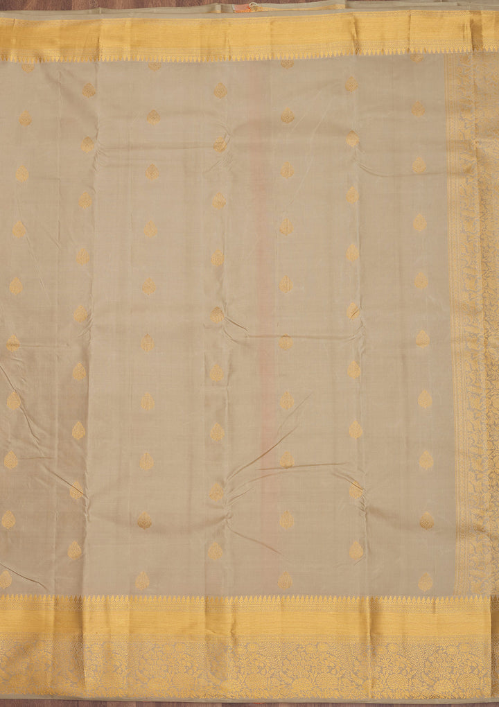 Beige Zariwork Pure Silk Saree