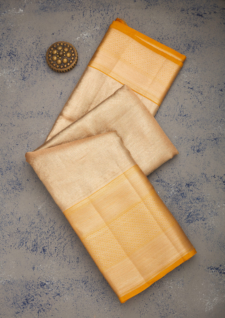 Beige Zariwork Pure Silk Saree