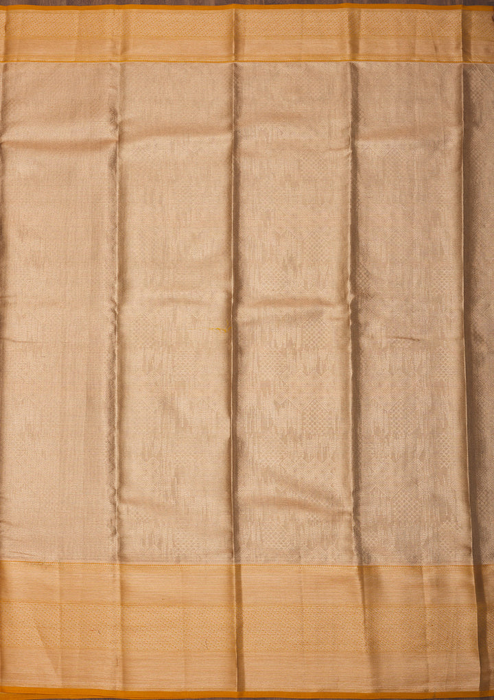 Beige Zariwork Pure Silk Saree