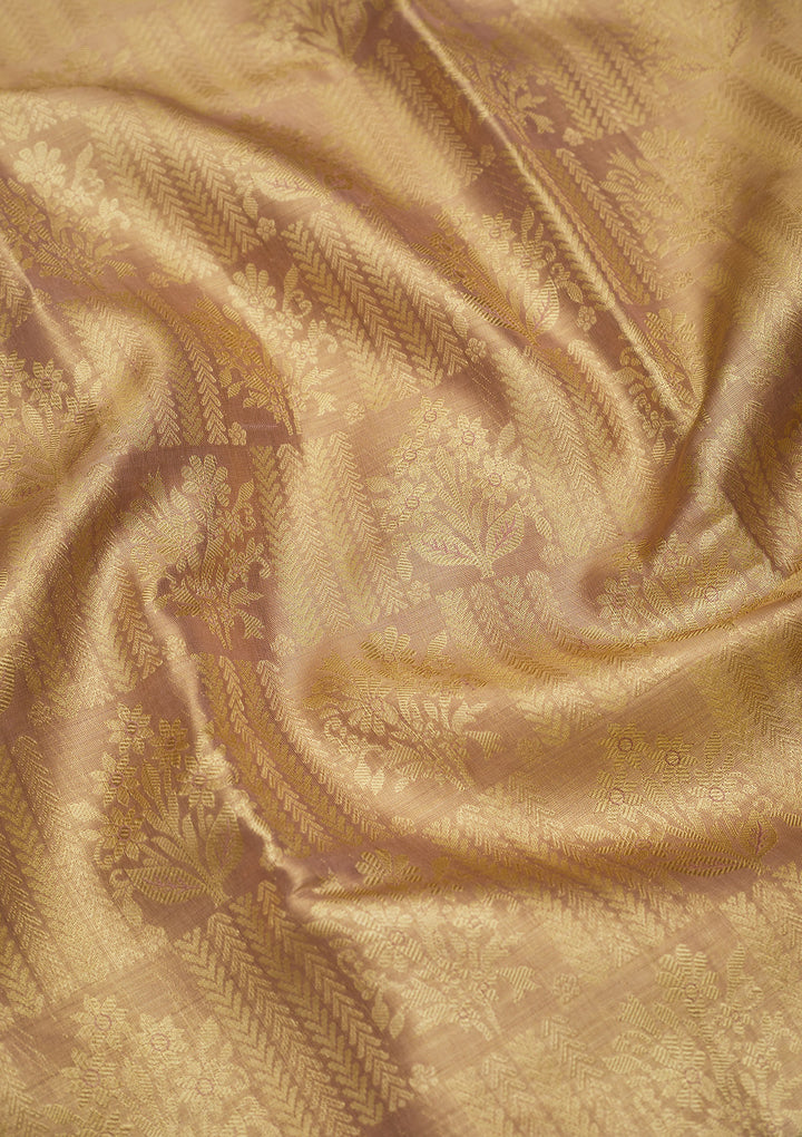 Beige Zariwork Pure Silk Saree