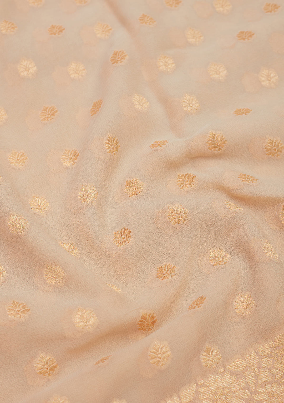Beige Zariwork Pure Silk Saree