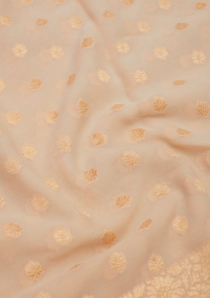 Beige Zariwork Pure Silk Saree