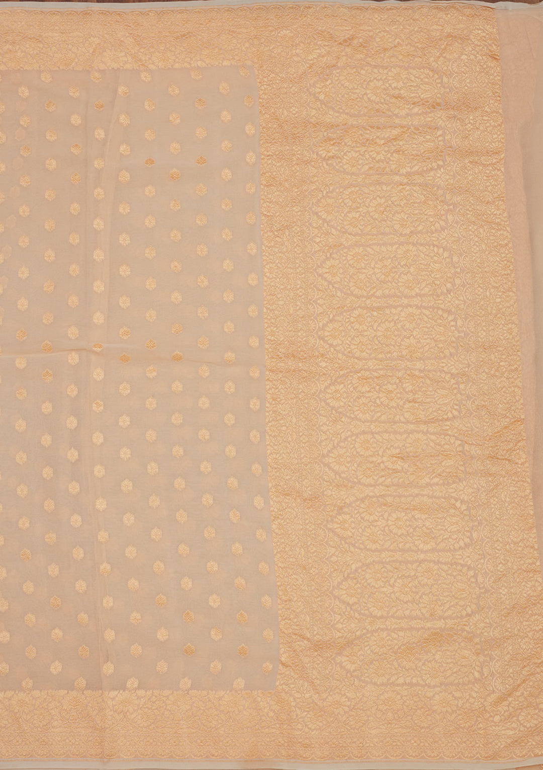 Beige Zariwork Pure Silk Saree